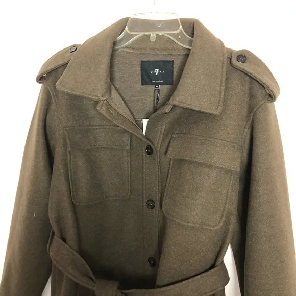 NWT 7 For All Mankind Waist Tie Shacket Shirt Jacket - Picture 4 of 7